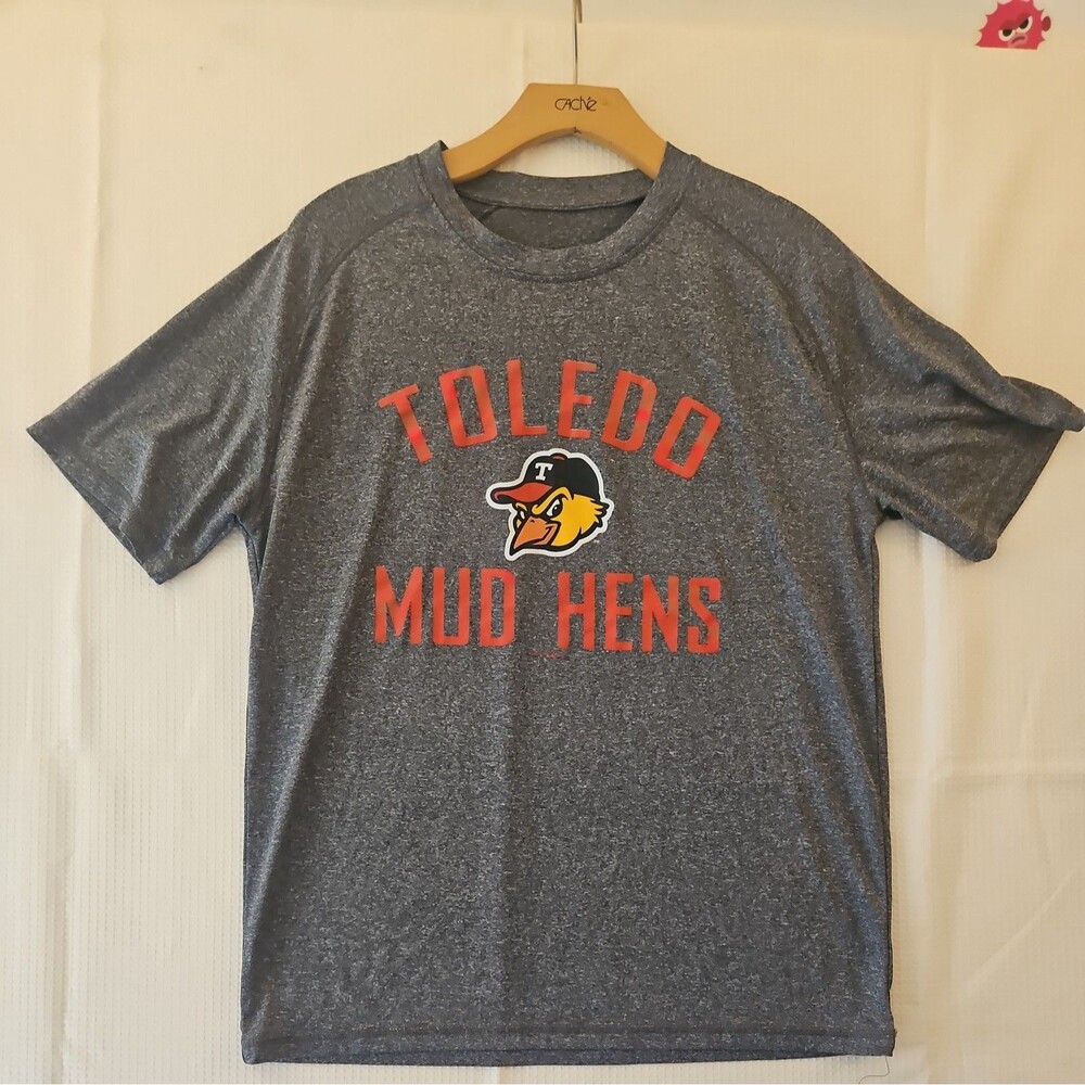 Mens Size M Toledo Mudhens Sports Dri Fit Tee Shirt Gray Minor League